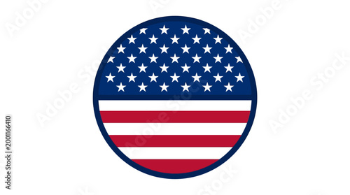 American flag design stars and stripes emblem isolated on white background