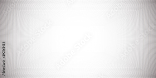 Room projection grid in futuristic 3d style. Outline futuristic grid background, room projection. Wireframe grid template in perspective view