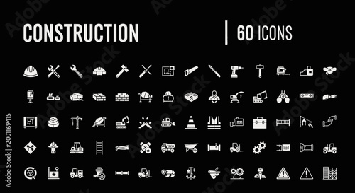 Construction icons and symbols set.