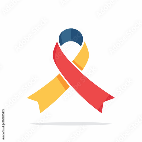 Red and Yellow Ribbon Symbol