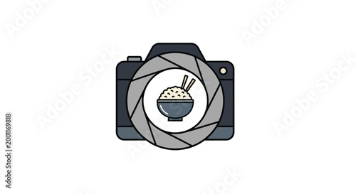 Camera Lens Capturing Delicious Bowl of Rice.