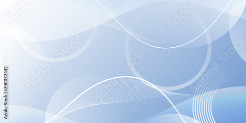 Abstract light blue wave lines and transparent circles background, modern futuristic technology design for business, web banners and presentation templates