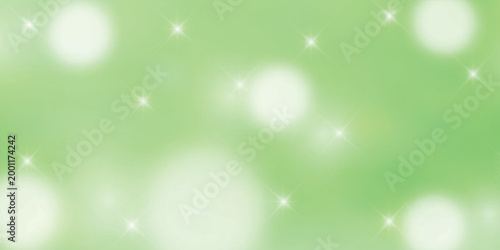Bright Green Bokeh Background with Sparkling Stars