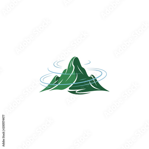 Green Mountain Peaks Illustration.