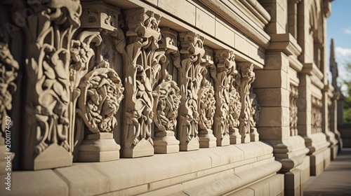 A photo of decorative stonework along a building's edge