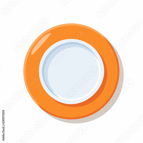 空のお皿のシンプルでフラットなベクターイラスト