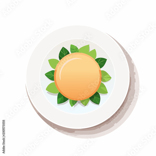 盛り付けられた料理のシンプルなベクターイラスト