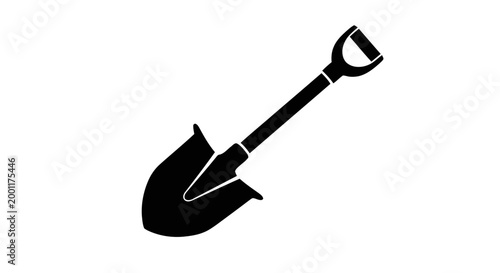 Black shovel icon graphic design.