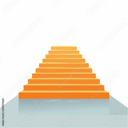 上に向かう階段のシンプルでフラットなベクターイラスト