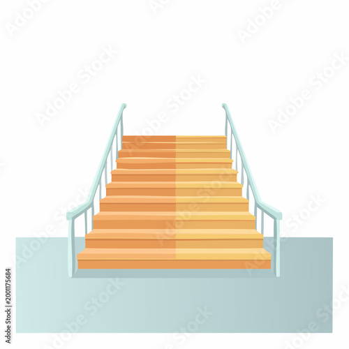 上に向かう階段のシンプルでフラットなベクターイラスト