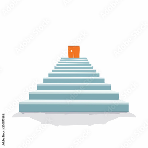 上に向かう階段のシンプルでフラットなベクターイラスト