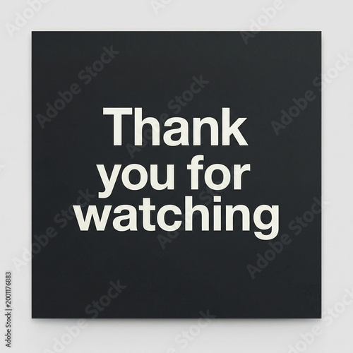 Thank you for watching black square text graphic