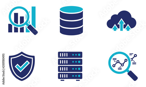 Data analytics and security icons a comprehensive overview
