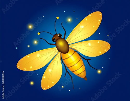 Magical Firefly in Night Sky