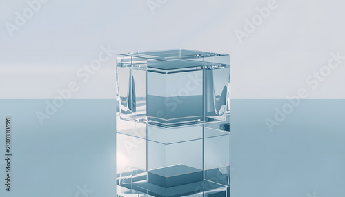 Geometric Water Cube with Realistic Reflections and Refractions