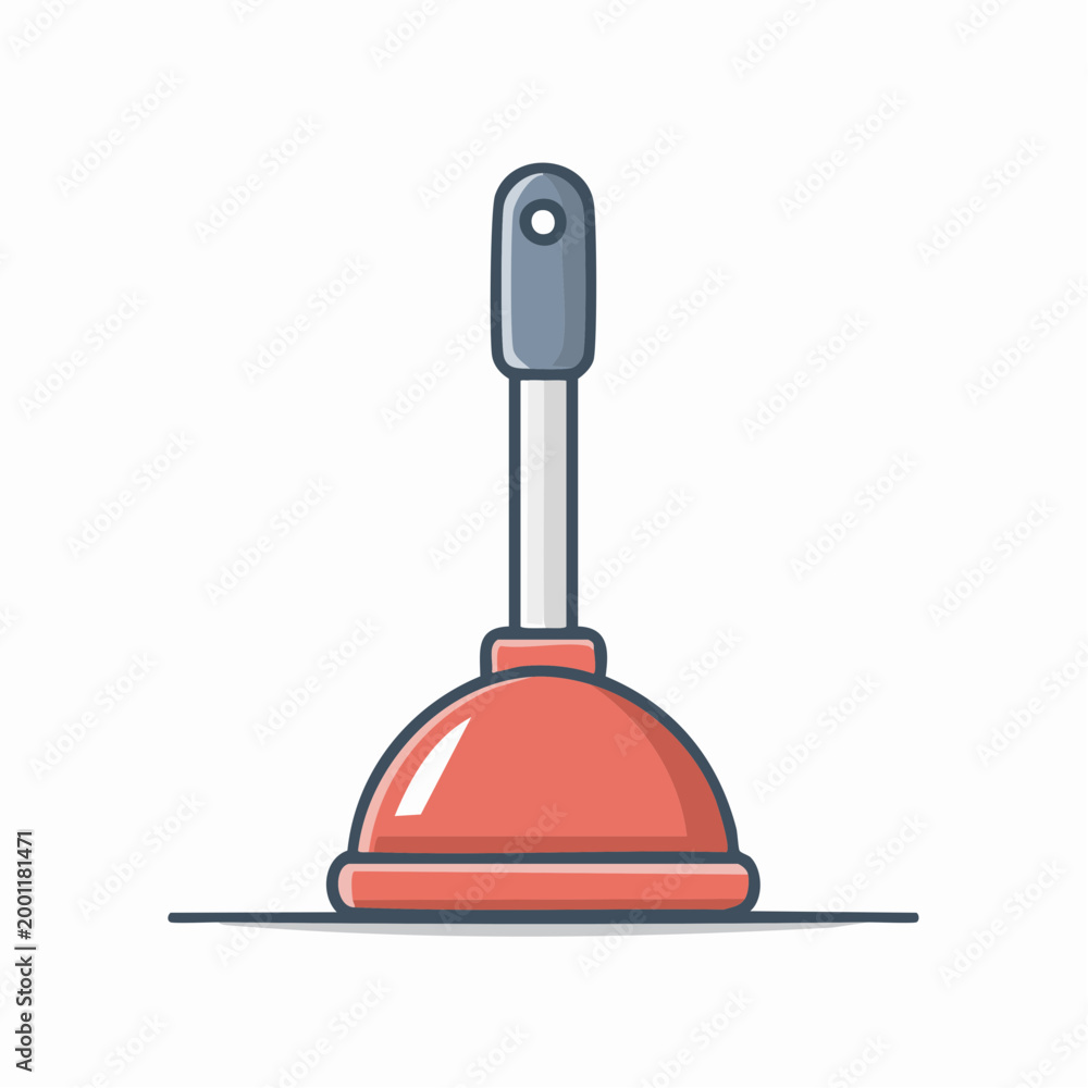 Fototapeta premium Red Plunger Icon