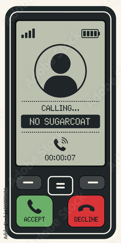 Vertical Retro Phone Call Interface Screen