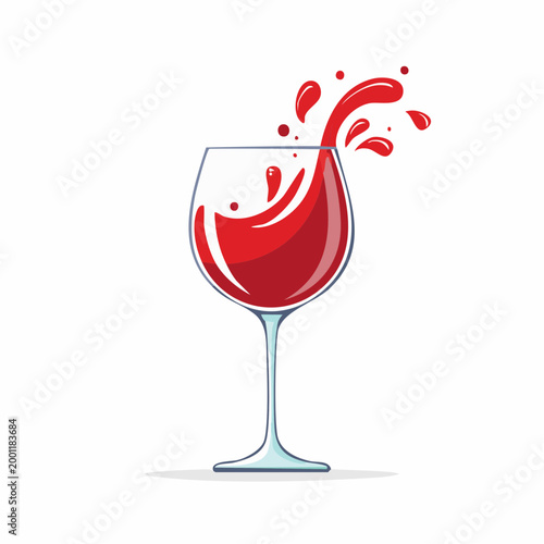 Red Wine Splash in Glass