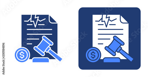 Bankruptcy icon, with contrast background.