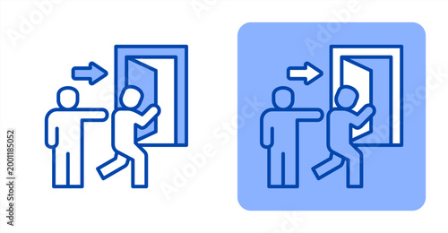 Layoff icon, with contrast background.