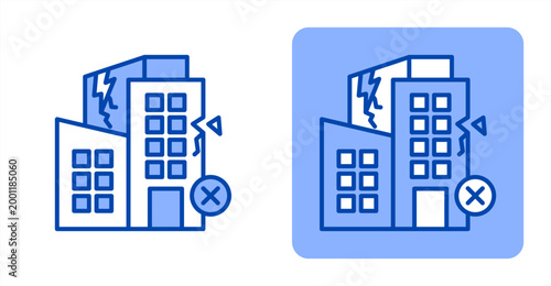 Business Failure icon, with contrast background.