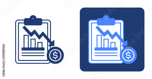 Insolvency icon, with contrast background.