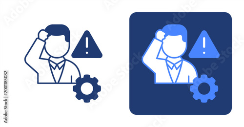 Management Crisis icon, with contrast background.