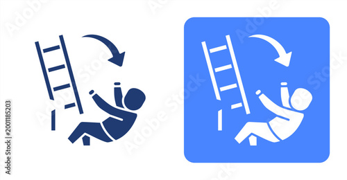 Leadership Fail icon, with contrast background.