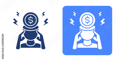 Financial Stress icon, with contrast background.