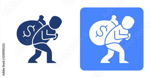 Debt icon, with contrast background.