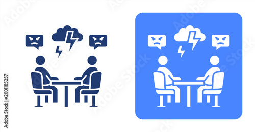 Team Conflict icon, with contrast background.