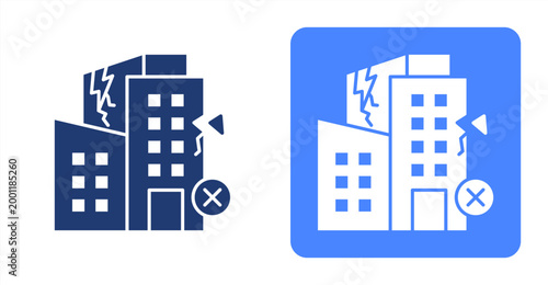 Business Failure icon, with contrast background.