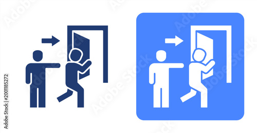 Layoff icon, with contrast background.