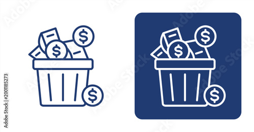 Resource Waste icon, with contrast background.