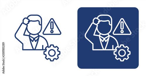 Management Crisis icon, with contrast background.