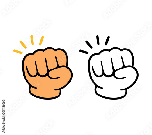 Cartoon Hand Icon Minimalist Clench Hands With Excitement Coloring Art Simple Digital Design