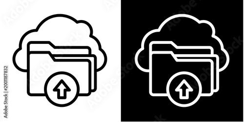 Cloud Storage Icon Set White Style Collection