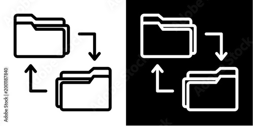 File Transfer Icon Set White Style Collection