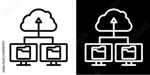 Cloud Sharing Icon Set White Style Collection