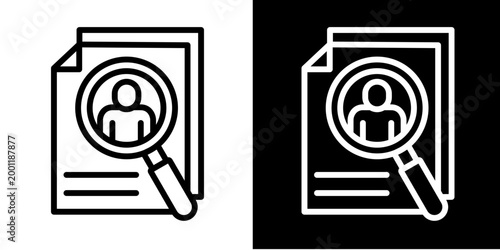 Profile Search Icon Set White Style Collection