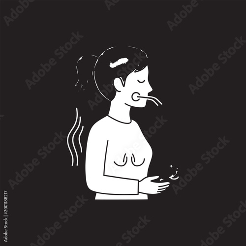 Stress Relief Girl Meditation Illustration Vector Illustration