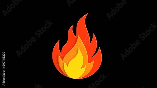 3D Red Fire Animation