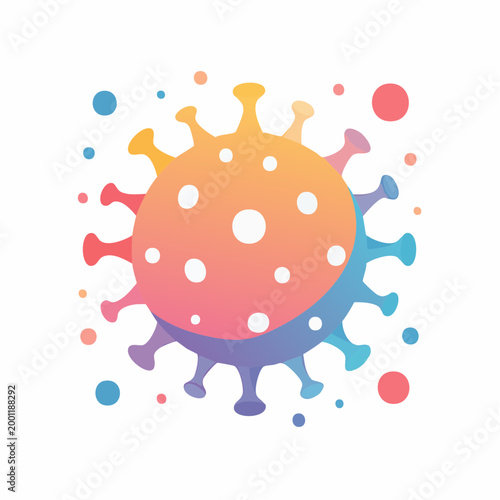 Stylized Coronavirus Icon with Gradient Colors