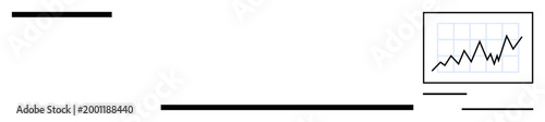 Business analysis, growth tracking, financial management, data visualization, stock market trends, corporate strategy. A graph showing an upward trend on a monitor. Growth tracking and financial