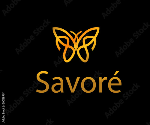 Elegant Butterfly Logo Savore Luxury Beauty Branding