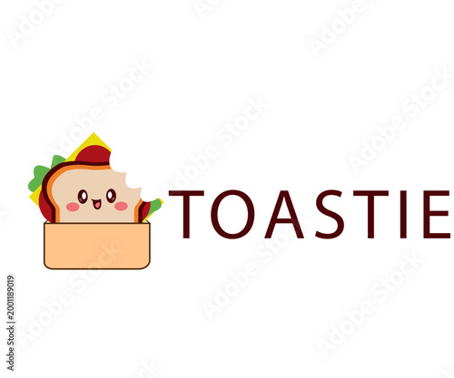 Cute Toast Food Logo Toasti Bakery Branding