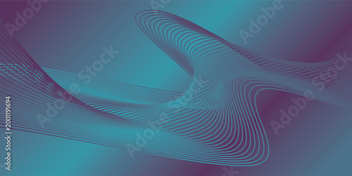 Abstract background with flowing teal and purple gradient lines creating a dynamic and modern visual effect.