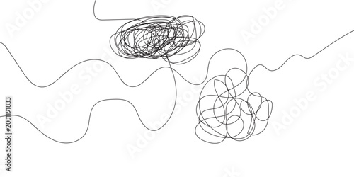 Abstract illustration of tangled and untangled lines representing complexity and problem-solving.