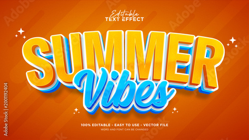 Editable summer text effect, hype text style effect