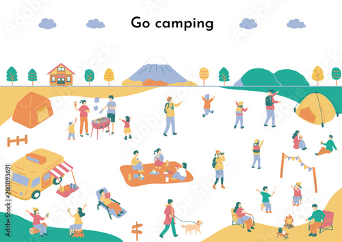 アウトドアを楽しむ人たち